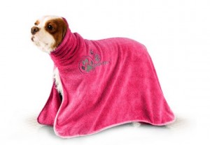 Show Tech+ Dry Dude Hot Pink Pet Towel For Dogs And Cats XL - Mikrošķiedru dvielis ar izšuvumiem ar kapuci ,rozā